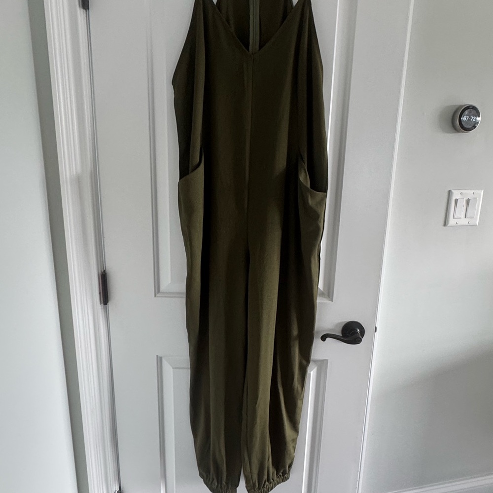 NWT Overalls Jumpsuits Loose Sleeveless Adjustable Spaghetti Strap Wide Leg Long - Picture 7 of 7
